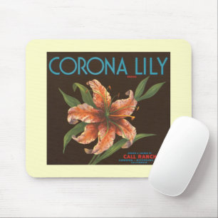 Vintage Corona Lily California Fruit Crate Label Muismat