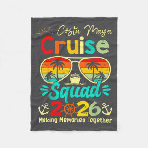 Vintage Costa-maya Cruise Squad 2026 Cruiseschip Fleece Deken
