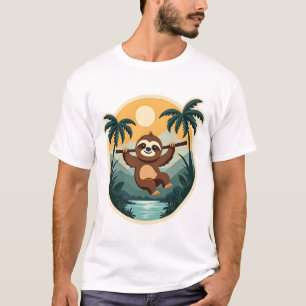 Vintage Costa Rica luiaard tropisch reisoverhemd 2 T-shirt