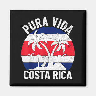 Vintage Costa Rica Vlag Pura Vida Strand Zomer Magneet