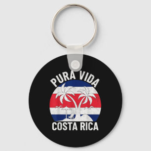 Vintage Costa Rica Vlag Pura Vida Strand Zomer Vak Sleutelhanger