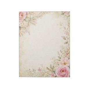 Vintage Cottage Bloemige Notitieblok