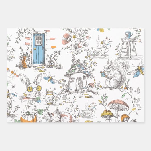 Vintage cottage Forest Inpakpapier Vel (Voorkant)