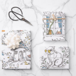 Vintage cottage Forest Inpakpapier Vel