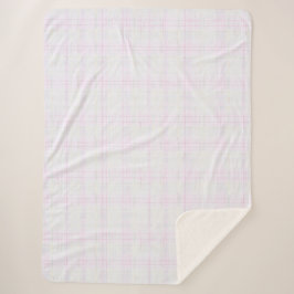 Vintage Cottage White Blush Plaid Sherpa Deken