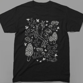 Vintage Cottagecore Kikkers Paddenstoelen Hekserij T-shirt
