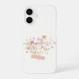 Vintage Cottagecore Pastel Bloem Motief Hoestelcas iPhone 16 Hoesje