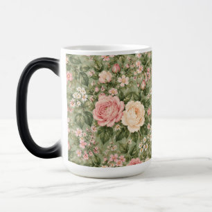 Vintage Cottagecore Roze Roos Bloem Magie Morphin Magische Mok