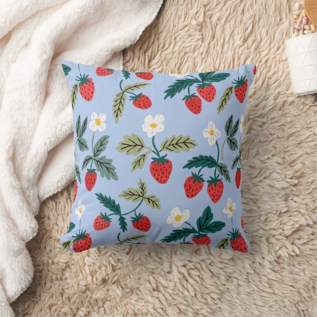 Vintage Cottagecore Strawberry Pattern Kussen (Deken)