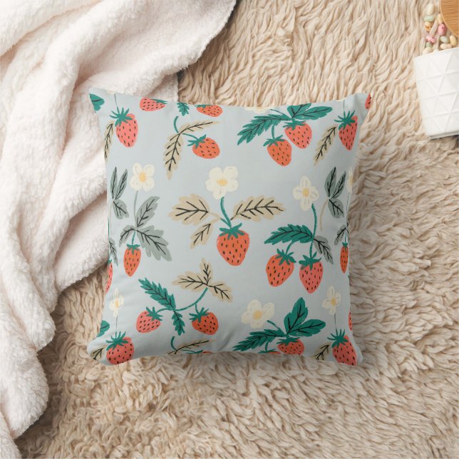 Vintage Cottagecore Strawberry Pattern Kussen (Deken)
