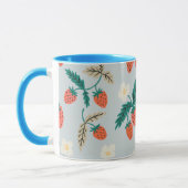 Vintage Cottagecore Strawberry Pattern Mok (Links)