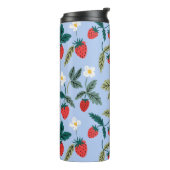 Vintage Cottagecore Strawberry Pattern Thermosbeker (Gedraaid links)