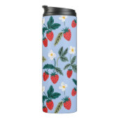 Vintage Cottagecore Strawberry Pattern Thermosbeker (Geroteerd rechts)