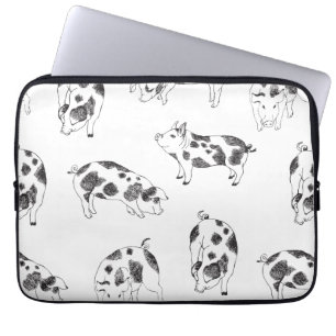 Vintage Cottagecore Varken LineArt Minimalistische Laptop Sleeve