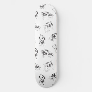 Vintage Cottagecore Varken LineArt Minimalistische Persoonlijk Skateboard