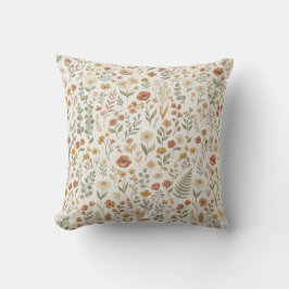 Vintage Cottagecore Wilde Bloem Florale Aardetoon Kussen