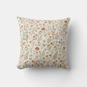 Vintage Cottagecore Wilde Bloem Florale Aardetoon Kussen