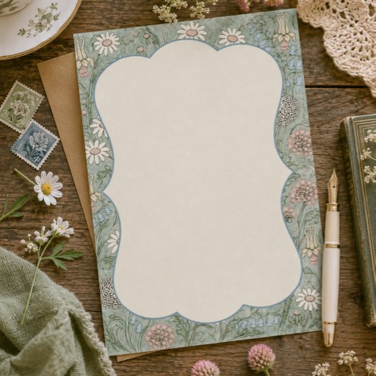 Vintage Cottagecore Wilde Bloemen  Briefpapier