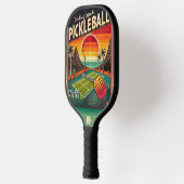 Vintage Court Sunset | Retro Monogram Pickleball Paddle (Links)