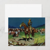 Vintage Cowboy, boerenboerderij op het Boerderij (Voorkant / Achterkant)