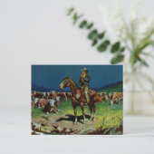 Vintage Cowboy, boerenboerderij op het Boerderij Briefkaart (Staand voorkant)