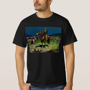 Vintage Cowboy, boerenboerderij op het Boerderij T-shirt
