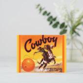 Vintage Cowboy Brand Tustin Fruit Briefkaarten (Staand voorkant)