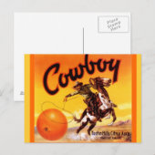 Vintage Cowboy Brand Tustin Fruit Briefkaarten (Voorkant / Achterkant)