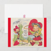 Vintage Cowboy & Cowgirl Briefkaart Valentijn 1950 (Voorkant / Achterkant)