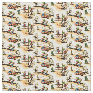 Vintage Cowboy - Cowgirl - Paarden - Westerne Ranc Stof
