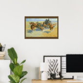 Vintage Cowboy, Downing the Nigh Leader, Remington Poster (Thuiskantoor)