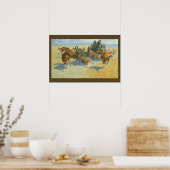 Vintage Cowboy, Downing the Nigh Leader, Remington Poster (Keuken)
