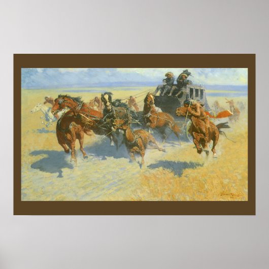 Vintage Cowboy, Downing the Nigh Leader, Remington Poster (Voorkant)