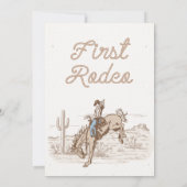 Vintage Cowboy Eerste Rodeo Tijdcapsule Kaart (Achterkant)