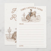 Vintage Cowboy Eerste Rodeo Tijdcapsule Kaart (Voorkant / Achterkant)