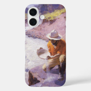 Vintage Cowboy, Goud wassen, Wyoming door Leigh iPhone 16 Hoesje