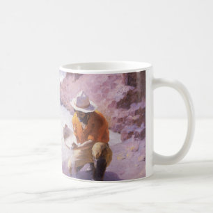 Vintage Cowboy, Goud Wassen, Wyoming door Leigh Koffiemok
