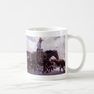 Vintage Cowboy met Zijn Kuderus Vee door Koerner Koffiemok