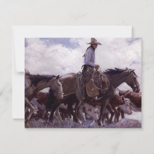 Vintage Cowboy met Zijn Kudervee door Koerner