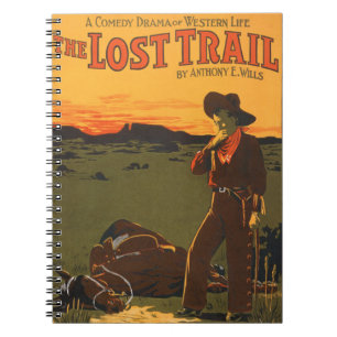 Vintage Cowboy & Paard Zonsondergang Western Kunst Notitieboek