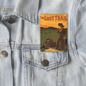 Vintage Cowboy & Paard Zonsondergang Westerse Wand Button (Insitu)