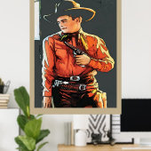 Vintage Cowboy Poster (Thuiskantoor)