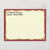 Vintage Cowboy Red Romantic Heart Feestdagenkaart (Achterkant)