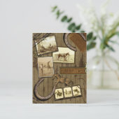 Vintage Cowboy Scrapbook Briefkaart (Staand voorkant)
