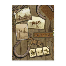 Vintage Cowboy Scrapbook Briefkaart