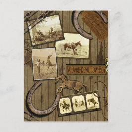 Vintage Cowboy Scrapbook Briefkaart