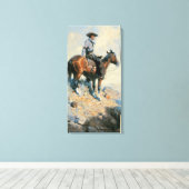 Vintage Cowboy, Sentinel of de Vlaktes Door Dunton Canvas Afdruk (Insitu (Houten vloer))