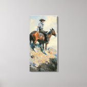 Vintage Cowboy, Sentinel of de Vlaktes Door Dunton Canvas Afdruk (Voorkant)
