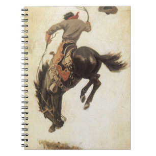 Vintage Cowboy, studie van Bronco Buster door NC W Notitieboek