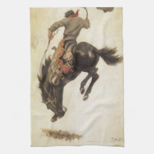 Vintage Cowboy, studie van Bronco Buster door NC W